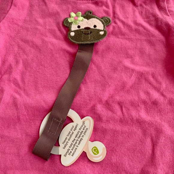 PLEASE MUM Little Monkey Soother Snappie Onesie SIZE 0-3m - NWT - Picture 2 of 6